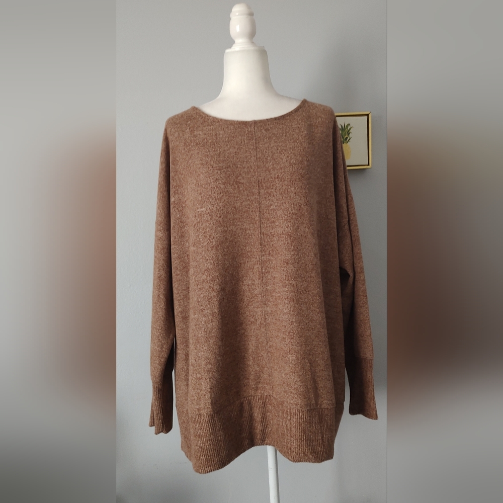 Terra sky Top Blouse Sweater  Size 3X  Color Maple Long Sleeves Soft Comfortable